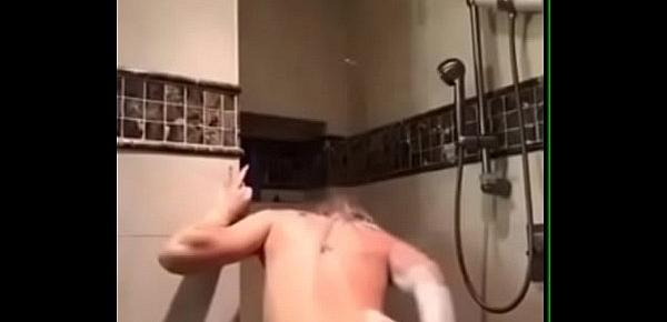  Pretty Blonde Teen Babe Stripping & Masturbating In The Bathroom